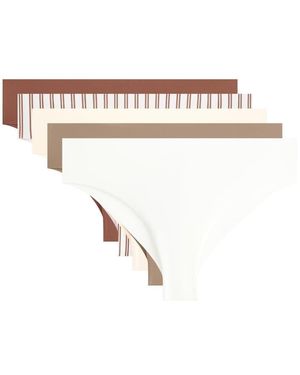 Oysho 5 Invisible Laser-cut Polyamide Blend Brazilian Briefs - White