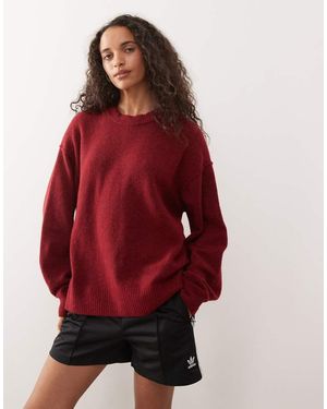 Weekday Jersey Burdeos Jaspeado De Mezcla De Lana De -Rojo