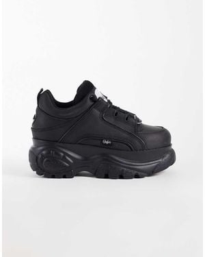Buffalo Classic Leather Platflorm Trainers - Black
