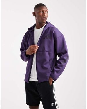 adidas Originals Z.N.E. Full-Zip Hooded Track Jacket - Purple