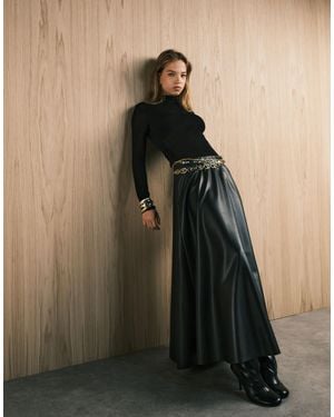 ASOS Full Circle Pu Skirt - Black