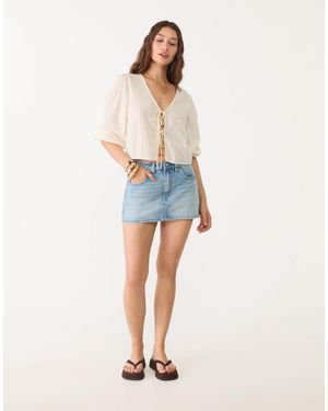 Stradivarius D62 Denim Skort - Blue
