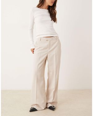 Gina Tricot Tailored Wide Leg Pants - Natural