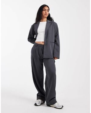 Pieces Tailored Fold Up Trouser Co-ord - Gray