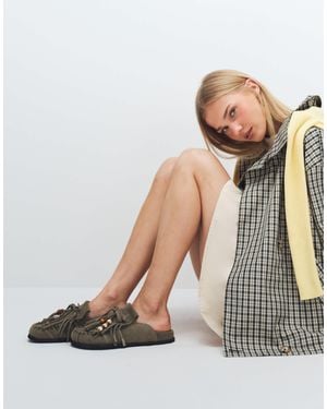 ASOS Milo Premium Fringed Mules - Brown