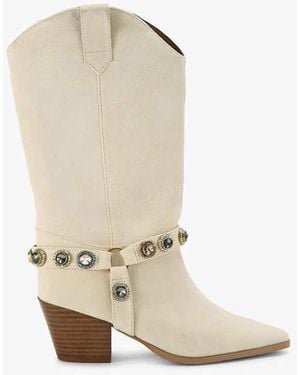 Kurt Geiger Octavia Cowboy Boot Knee Boots - White