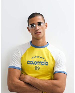 ASOS Muscle Ringer T-shirt With Colombia Graphic - Yellow
