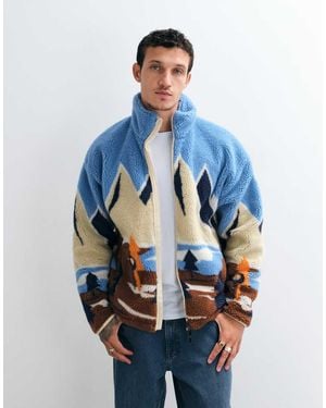 Napapijri Full Zip Mountain Fleece - Blue