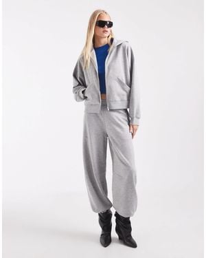 ASOS Barrel Leg Brushback sweatpants - White