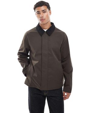 Jack & Jones Harrington Jacket With Cord Collar - Grey