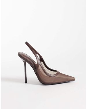 SIMMI Simmi London Wide Fit Morley Slingback Heeled Pumps - White