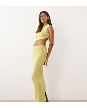 Wanderdoll Exclusive Sienna Fine Knit Tie Side Maxi Skirt - Multicolour
