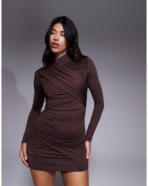 Ruched & Ready – miss me – geformtes minikleid - Lila