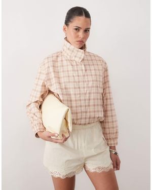 Miss Selfridge Scallop Detail Windbreaker - Natural