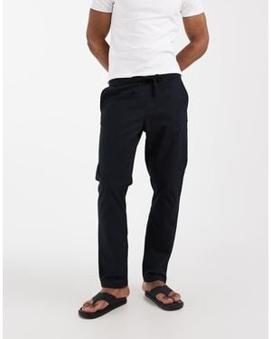 ASOS Linen Blend Trousers - Blue