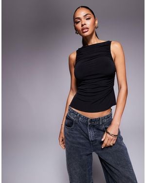 ASOS Slinky Ruched Sleeveless Top - Blue