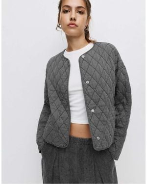 Pull&Bear Lightweight Padded Jacket - Grey