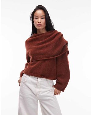 & Other Stories Wool Alpaca Swaddled Drape Jumper - Red