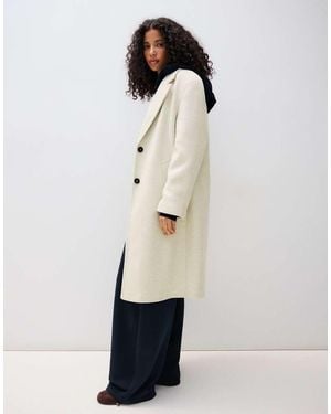 Bershka Long Soft Coat - White