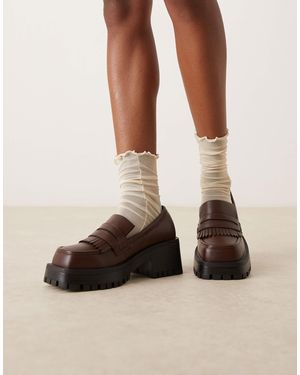 Raid Wide Fit Vamika Chunky Loafers - Natural