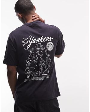 KTZ Ny Yankees Baseball Graphic T-shirt With Back Print - Blue