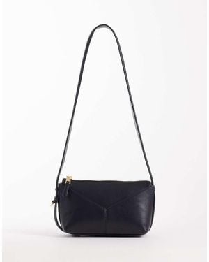 Mango Bandolera Negra Estructurada De - Blanco