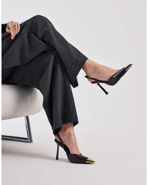 JW PEI Savannah - chaussures à talon et bride arrière avec pointe métallique - marron - Noir