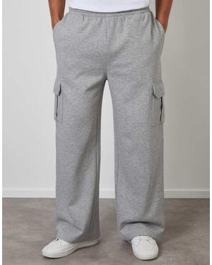 Threadbare Wide Leg Cargo Joggers - Grey