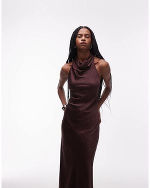 & Other Stories Satin Halter Neck Maxi Dress - Red