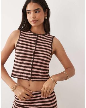 Mango Terra Knit Vest - Brown
