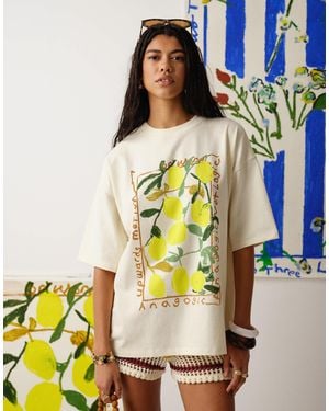 TOPSHOP Graphic Bradley.b Lemon Print T-shirt - Yellow