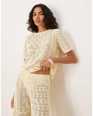 ASOS Gebreid T-Shirt - Naturel