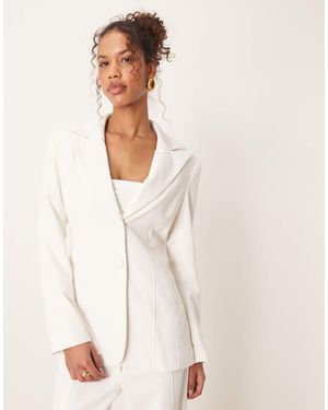 Y.A.S Premium Cinched Waist Detail Blazer Co-ord - Natural