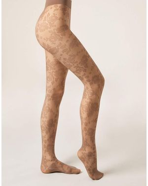 Calzedonia Floral Sheer Tights - Natural