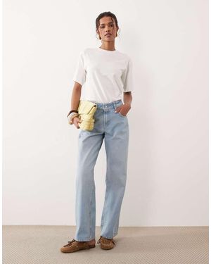 ASOS Vaqueros Holgados De Talle Bajo Con Lavado Claro Medio De Circular Design Collection-Azul - Gris