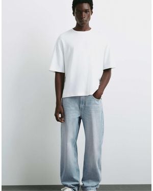 Pull&Bear – baggy-jeans - Blau