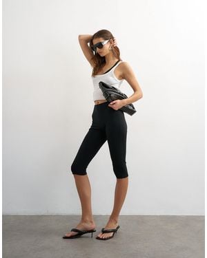 TOPSHOP Jersey Capri Leggings - Black