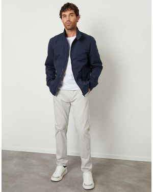 Threadbare Showerproof Lightweight Zip Up Harrington Style Jacket - Blue