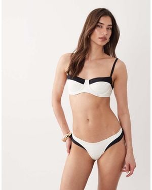 Free Society Free Sociey Monochrome High Leg Bikini Bottom - Natural