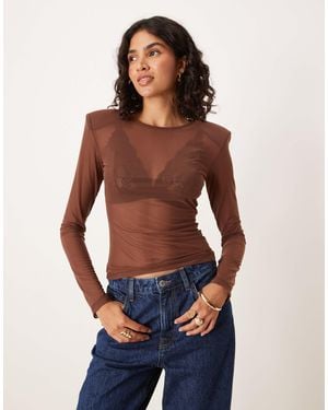 ASOS – oberteil aus netzstoff - Blau