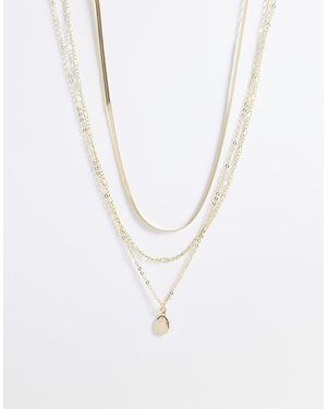 Pieces Stack Necklace - White