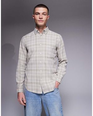 BOSS Rickert Checked Shirt - Grey