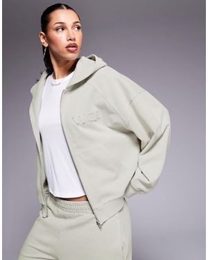 ASOS Weekend Collective Heavyweight Zip Through Hoodie Co-ord - Gray