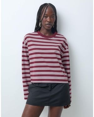 ASOS Long Sleeve Boxy Cropped T-shirt - Red