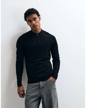 French Connection Knitted Polo Shirt - Blue