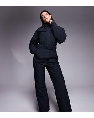 ASOS 4505 Ski & Snow Asos 4505 Tall Ski Retro Belted Ski Suit With Funnel Neck - Blue
