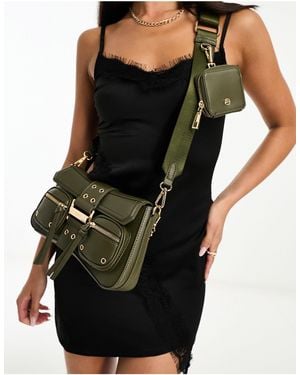 ALDO Cargo Utility Style Crossbody Bag With Chain Strap - Black