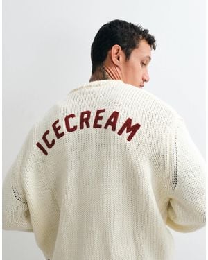 ICECREAM Strick-cardigan mit rückenprint - Weiß