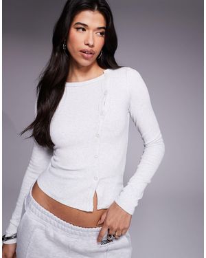Princess Polly Passoni Ribbed Snap Detail Top - White