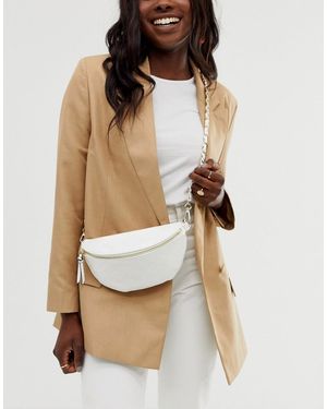Stradivarius Riñonera blanca con cadena - Blanco
